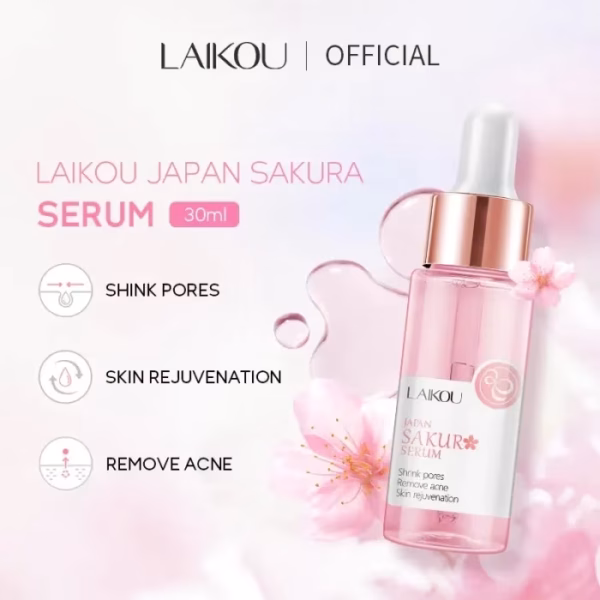 LAIKOU Sakura Serum Shrinks Pores Japan Extract  17ml - Image 3