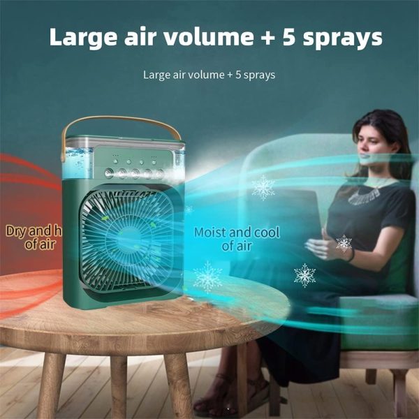 Portable Fan Air Conditioners USB Electric Fan LED Night Light Water Mist Fun 3 In 1 Air Cooler For Home - Image 5